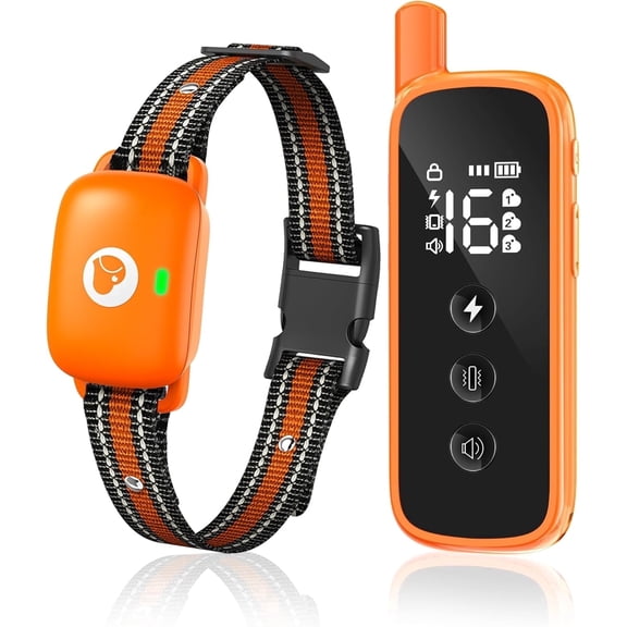Heaflex Dog Shock Collar - Rechargeable Dog Training Collar with Remote for Small Medium Large Dogs, IPX8 Waterproof 2600FT Electric Collar with Beep, Vibration, Shock, Security Lock (Orange)
