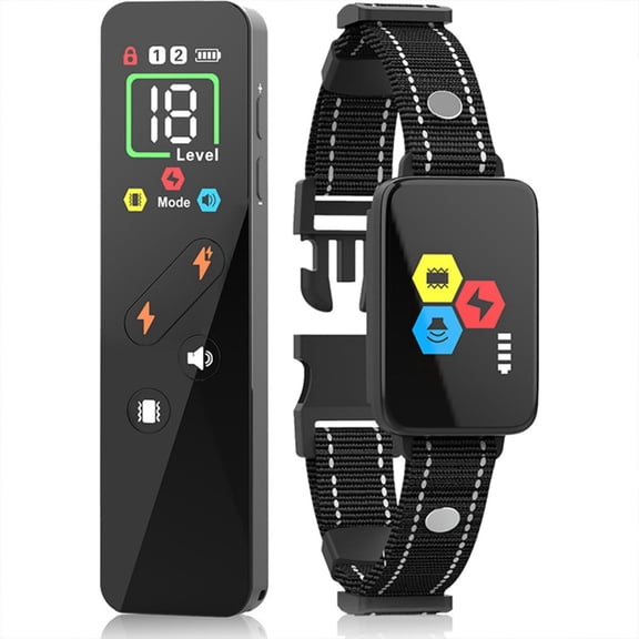 Dog Shock Collar - 3000FT Dog Training Collar with Remote, IP67 Waterproof Electric Collar with Buzz, Vibration, Safety Shock & Shock Boost Mode, Rechargeable E-Collar for All Breeds