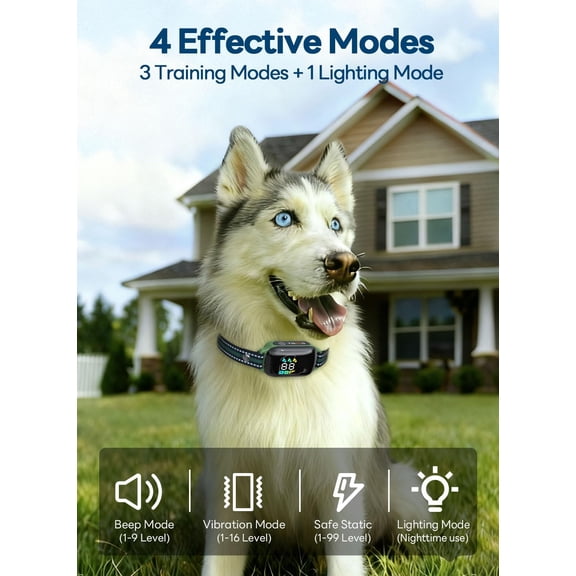 ®   Dog Shock Collar - 3300FT Dog Training Collar with Remote, IPX7 Waterproof Electric Dog Collar with 4 Training Modes, Security Lock, Rechargeable E-Collar for Small Medium Large Dogs (Green)