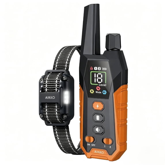 Dog Shock Collar - 3300Ft Dog Training Collar with Remote for 5-120lbs Small Medium Large Dogs Rechargeable Waterproof E Collar with Beep, Vibration, Safe Shock (Orange)