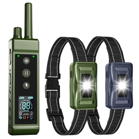 Dog Shock Collar with Remote Control for 2 Dogs, 4300FT Dog Training Collar for 5–120 lbs Small Medium Large Dogs, Waterproof Rechargeable, No-Shock Mode, Security Lock, Beep, Vibration, Shock