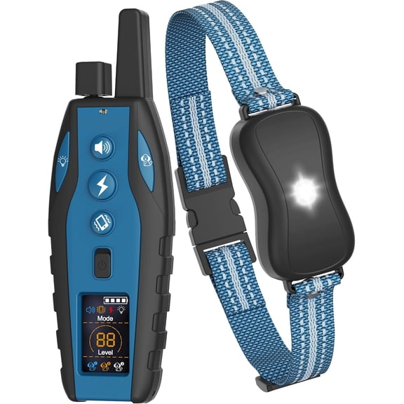 Dog Shock Collar with Remote Control - 3300Ft Dog Training Collar for Dogs 60-100lbs Waterproof, Adjustable E Collar Beep Shock Vibration Modes with Flash Light for Small Medium Large Dogs