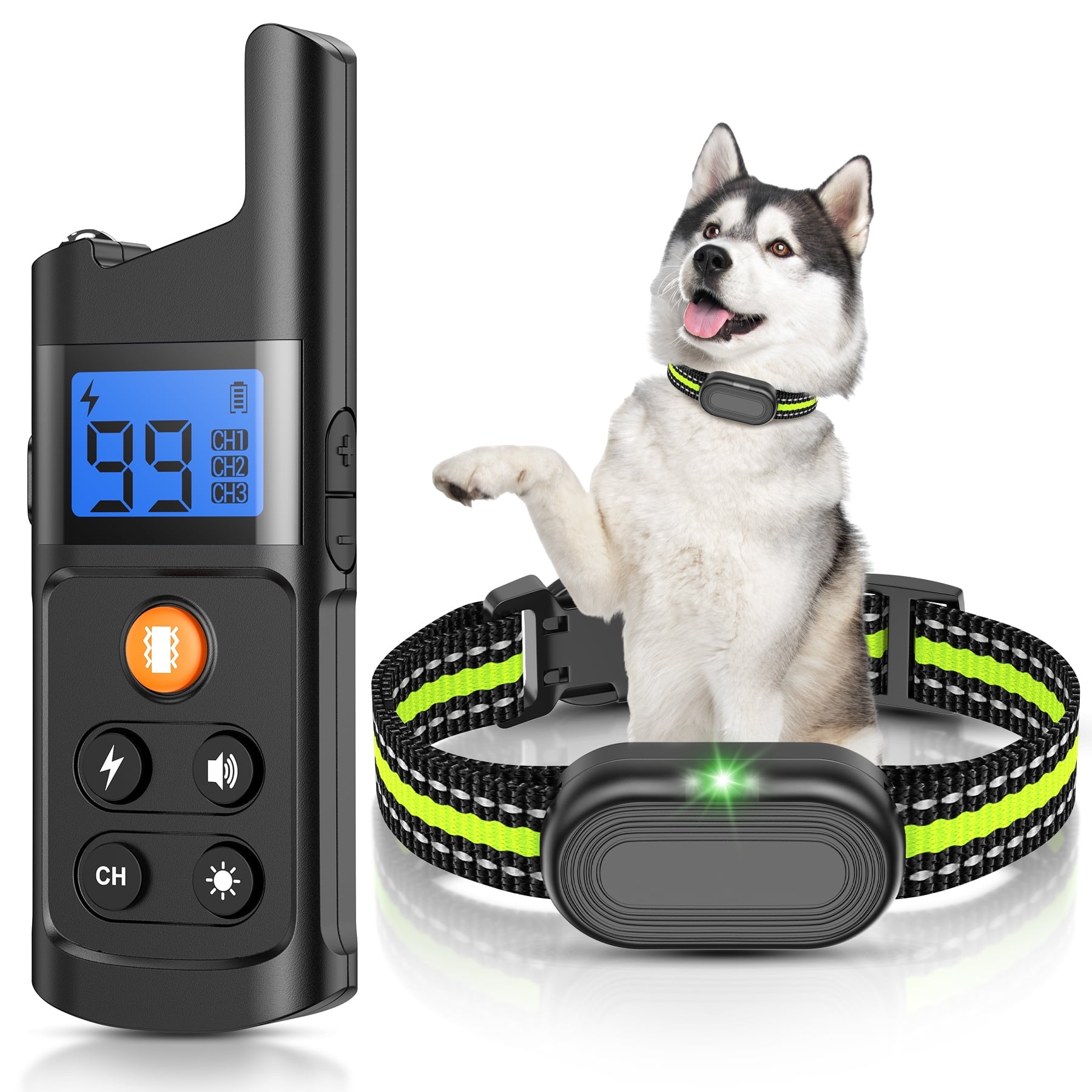 Walmart Deal of Dog Shock Collar with Remote - Dog Training Collar 2600 ft Waterproof for Small Medium Large Dogs (15 - 100 lbs)- 3 Safe Training Modes, Rechargeable  Dog Bark Collars-Green