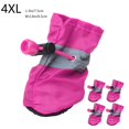 thumbnail image 1 of Dog Shoes 4PC Set Small Dogs Paw Protector Waterproof Non-Slip Booties with Reflective Straps(Pink/XXXXL), 1 of 8