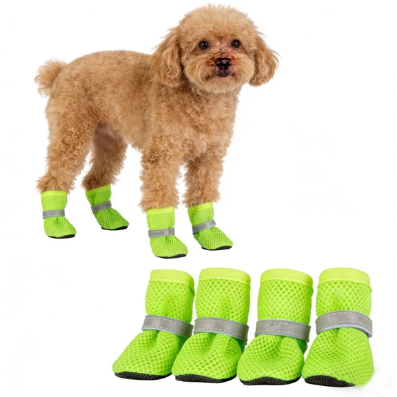 Dog Shoes Breathable Mesh Boots,Summer Breathable Dog Boots Nonslip Sole Paw Protector for Small Medium Dogs,Reflective Adjustable Non Slip Paw Protectors for Small Dogs Cat Puppy.