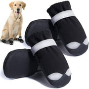 Dog Shoes For Hot Pavement Dog Boots For Medium Large Dogs Waterproof Dog Booties With Anti-Slip Sole Paw Protectors 4Pcs