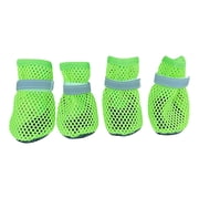Dog Shoes for Hot Pavement, 4-Pack Breathable Mesh Dog Shoes with Anti-Slip Sole & Reflective Strap, Waterproof Paw Protectors for All Seasons Hot Pavement Rain