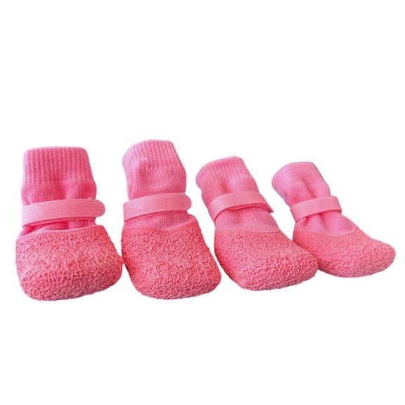 Dog Shoes for Large Dogs, Waterproof Anti-Slip Dog Boots & Paw Protectors for Summer Hot Pavement Winter Snow, Breathable Dog Booties for Hiking/Walking/Outdoor/Floor(L,Pink)