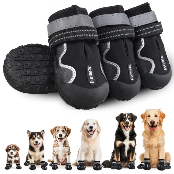 Dog Shoes for Large Small Medium Dogs,Dog Booties for Indoor Hardfloors Anti-Slip,Reflective Strip Waterproof Dog Boots & Paw Protectors for Outdoor Walking Hot Pavement,Winter Snow