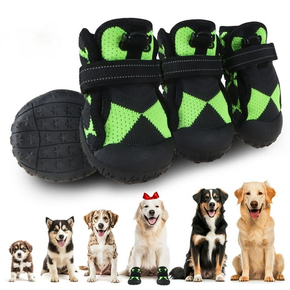 Dog Shoes for Large Small Medium Dogs,Waterproof Dog Boots & Paw Protectors with Breathable Mesh for Summer Hot Pavement,Anti-Slip Dog Booties for Hiking Hardwood Floors Winter Snow