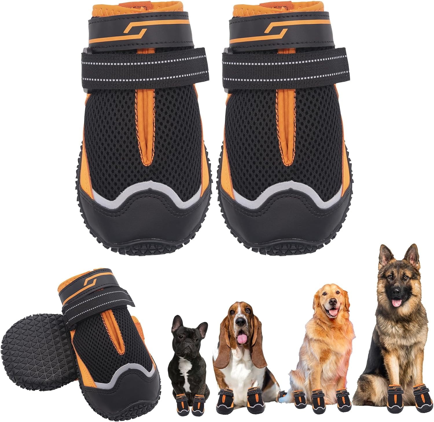 Dog Shoes for Medium Large Dogs, Dog Paw Protectors for Hot Pavement