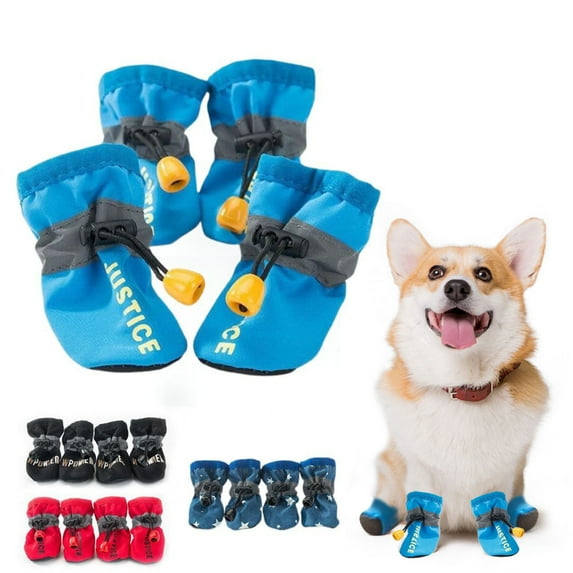 Dog Shoes Protector 4pcs Cozy Non- Boots for Comfortable Durable Protectors for Outdoor Walking and Indoor