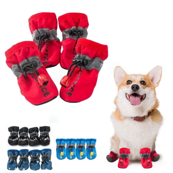 Dog Shoes Protector 4pcs Cozy Non- Boots for Comfortable Durable Protectors for Outdoor Walking and Indoor