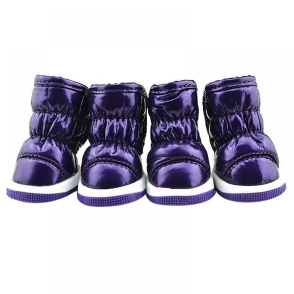 Dog Shoes, Puppy Dog Boots, Leather Waterproof Non-Slip Rubber Soles with Warm Lining Snow Boots, Dog Paw Protector for Small Dogs, 2 Pairs