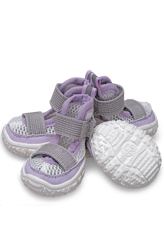 Dog Shoes for Small Dogs, Hot Pavement Summer Puppy Dog Boots & Paw Protectors with Soft Anti-Slip Rubber Sole, Mesh Breathable Dog Booties for Hardfloors, Walking Running(M,Light Gray)