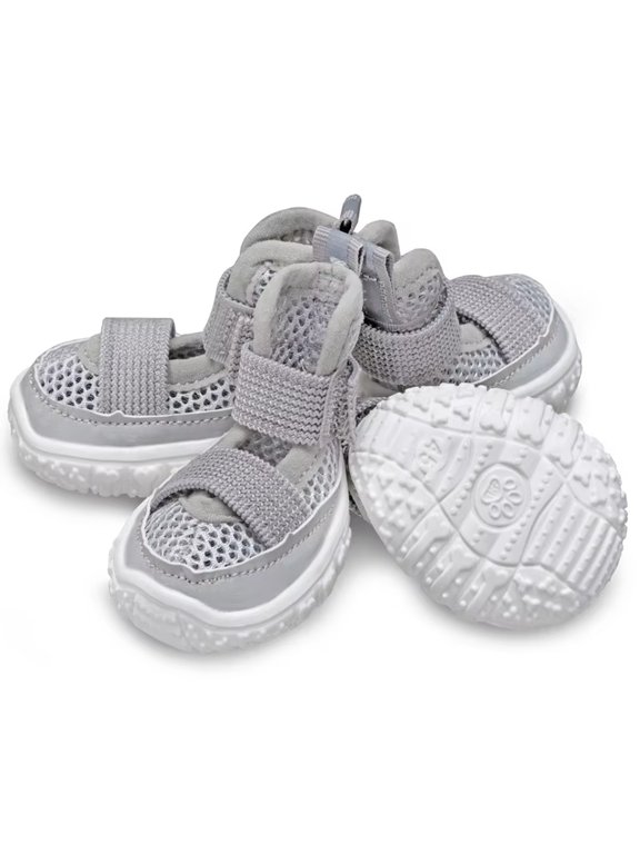 Dog Shoes for Small Dogs, Hot Pavement Summer Puppy Dog Boots & Paw Protectors with Soft Anti-Slip Rubber Sole, Mesh Breathable Dog Booties for Hardfloors, Walking Running(XL,Gray)