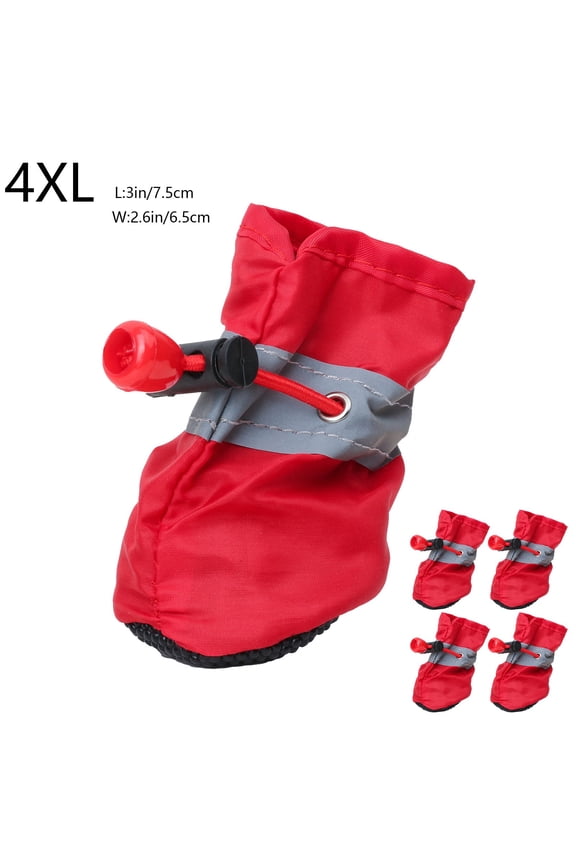 Dog Shoes for Small Dogs, Paw Protector Booties with Reflective Straps, Non-Slip Waterproof Dog Shoes for Puppies Outdoor Walking Running and Everyday Protection 4 Pack