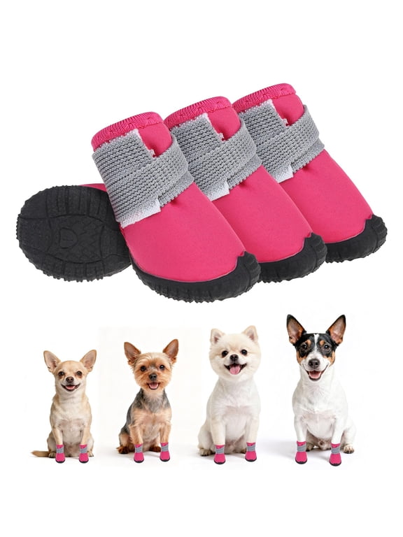 Dog Shoes Small Size Dogs,Breathable Summer Dog Booties & Paw Protectors for Hot Pavement,Anti-Slip Sole Puppy Dog Boots for Hardwood Floors, Outdoor Walking Running,Maltese Yorkie Chihuahua