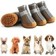 thumbnail image 1 of Dog Shoes Soft Bottom Non-Slip Breathable Pet Boots Set of 4 | Lightweight Cloth | Adjustable, Sky Blue/Red/Coffee | Protects Paws on Hot Pavement, Snow, Outdoor Walking, 1 of 6