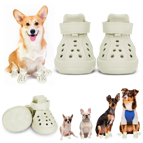 Dog Shoes White Size 7 (For Width 2.3"-2.5") Paw Protector Outdoor Use