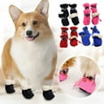 thumbnail image 1 of Dog Shoes for Winter, Dog Boots & Paw Protectors, Fleece Warm Snow Booties for Puppy with Reflective Strip Anti-Slip Rubber Sole for Small Medium Size Dogs Black,5, 1 of 9