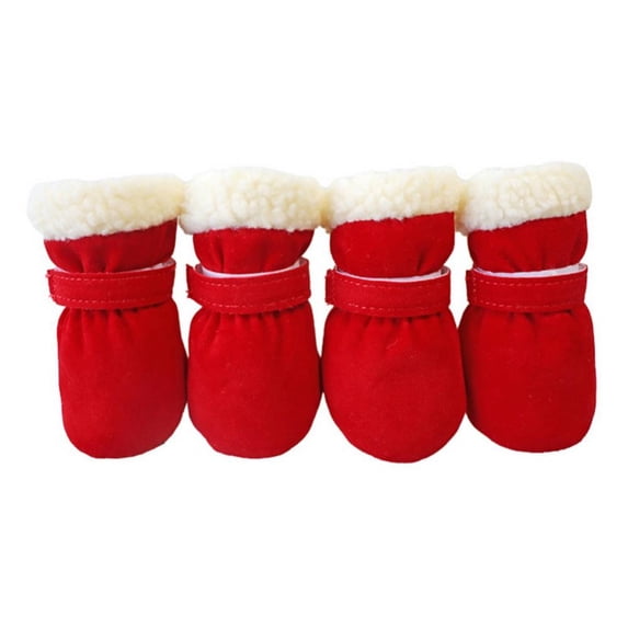 Dog Shoes Winter Warm Boots Anti-Slip Puppy Paw Protector Boots Footwear for Small Dogs Chihuahua Pug