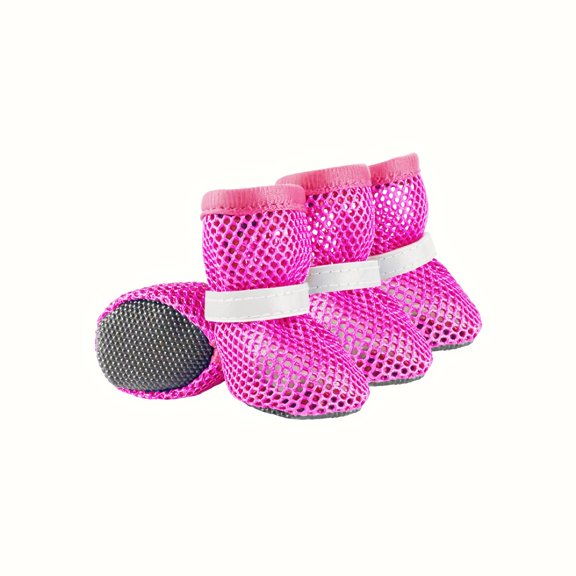 Dog Shoes for Small Dogs, Breathable Mesh Pet Booties with Soft Non-Slip Sole, Summer Outdoor Paw Protector for Tiny Paws – Stay-On Design