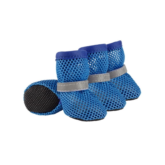Dog Shoes for Small Dogs Dog Boots for Small Dogs Breathable Mesh Reflective Dog Booties and Paw Protectors Non Slip Blue Set of 4