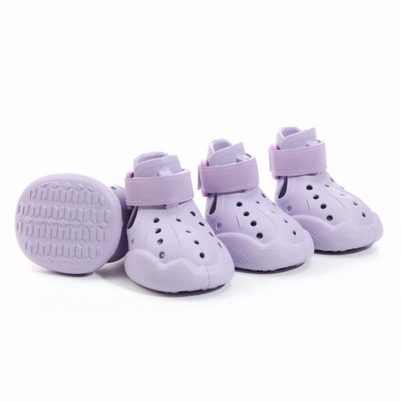 Dog Shoes for Summer Breathable Paw Protectors for Small and Large Dogs Gift for Dog Owners Purple Durable Adjustable 2 Pairs