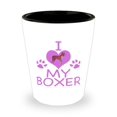 thumbnail image 1 of I Love My Boxer Dog Shot Glass - 1.5oz Mini Cup - Perfect Pet Owner Gift, 1 of 3