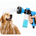thumbnail image 1 of Dog Wash Hose Sprayer Nozzle with Soap & Shampoo Dispenser, 8 Spray Patterns High Pressure Garden Hose Nozzle for Pet Bathing, Watering & Cleaning, 1 of 8