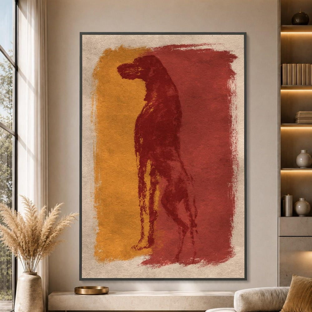 Dog Silhouette Abstract Canine Earth Rustic Tone Poster - Walmart.com
