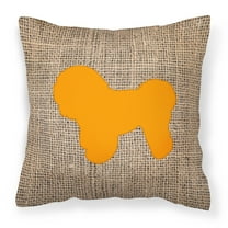 Dog Silhouette Burlap Fabric Decorative Pillow