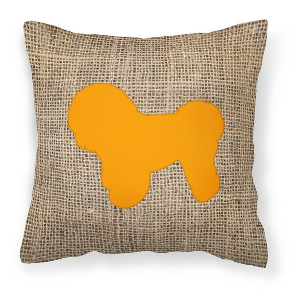 Dog Silhouette Burlap Fabric Decorative Pillow