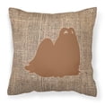 thumbnail image 1 of Dog Silhouette Burlap Fabric Decorative Pillow, 1 of 4