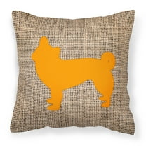 Dog Silhouette Burlap Fabric Decorative Pillow