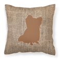 thumbnail image 1 of Dog Silhouette Burlap Fabric Decorative Pillow, 1 of 4