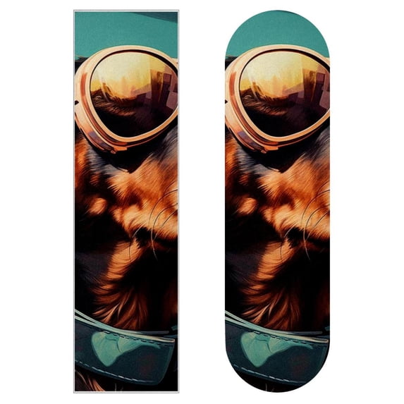 Dog Skateboard Grip Tape Pack of Two - Emery Surface, PVC Backing, 8.8x32.6in/22.4x83 cm • Skateboard Stickers Set for Deck Upgrade and Customization