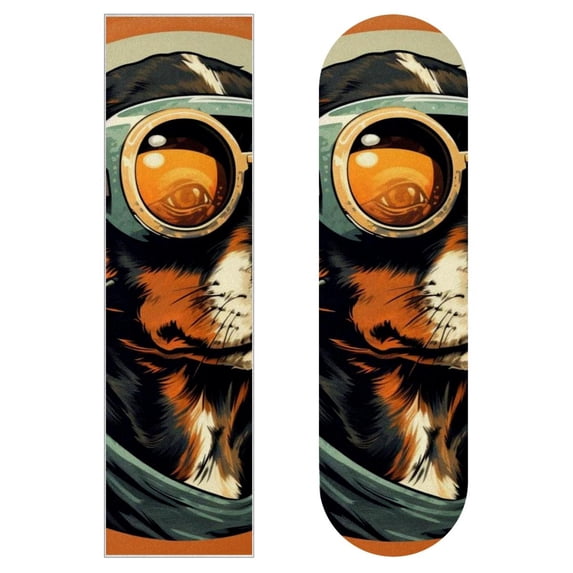 Dog Skateboard Grip Tape Stickers - Pack of Two Emery PVC Surface 8.8x32.6in/22.4x83 cm
