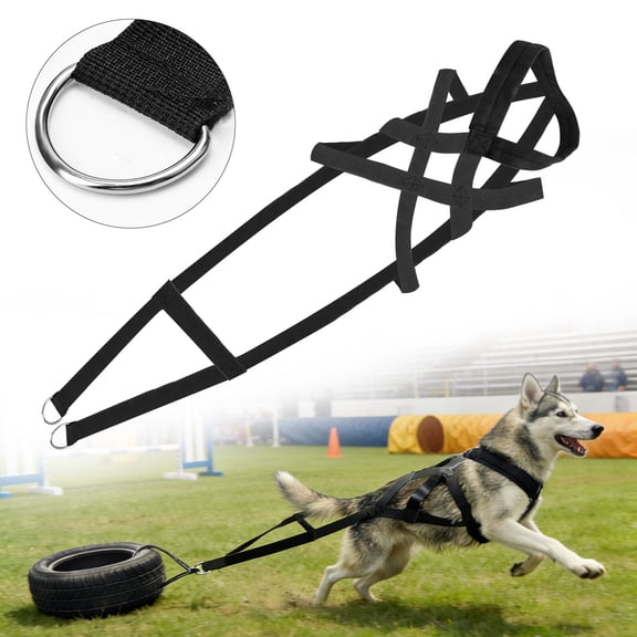 Dog Sled Harness for Large Work Dogs, TSV Average Sized Dog Pulling Sledding Harnesses for Behavior Training, Weight Pulling, Canicross, Ski-Joring