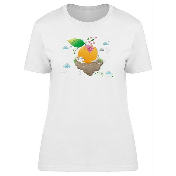 Dog Sleeping Around Fruit T-Shirt Women -Image by Shutterstock, Female Large