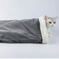 thumbnail image 1 of Dog Sleeping Bag â Plush Cat Sack, Soft Warm Nest, Cozy Snuggle Pouch | Comfortable Winter Bed Cushion, Portable Indoor Travel Shelter, Thickened Blanket Design for Pet Hiding Home Autumn,Grey, 1 of 7
