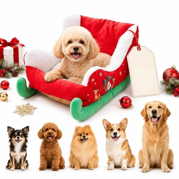 Dog Sleigh Bed,Santa Sleigh Dog Bed for Small Large Dogs