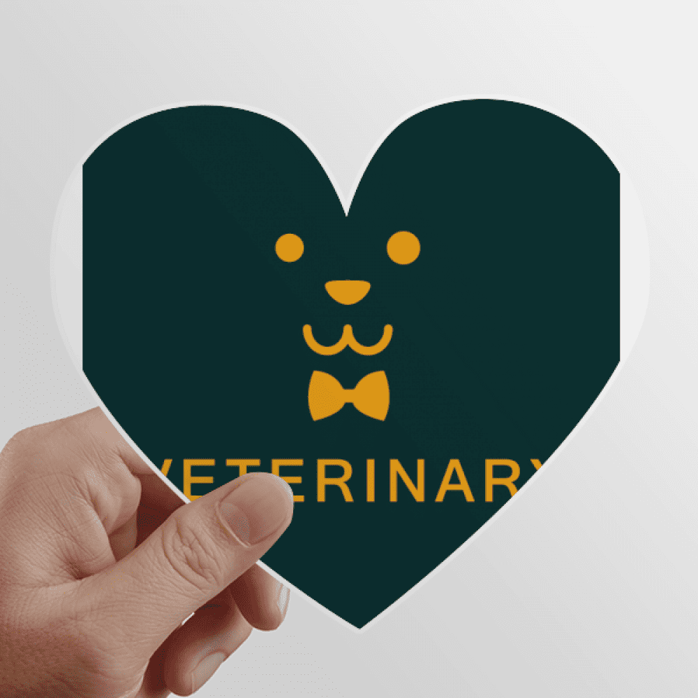 Dog Sling Face Lovely Tie Veterinarian Heart Vinyl Sticker Bicycle Bottle Decal