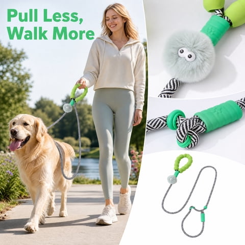 Dog Slip Lead Leash for Medium and Large Dogs, Rope Leash for Dog Training, Non-Slip Padded Handle Durable Leash for Walking and Training Pets