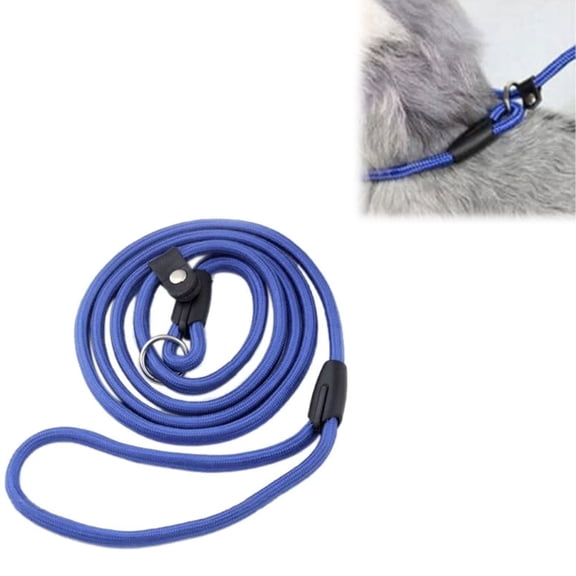 Dog Slip Leash Strap Rope Dog Training Leash Strong Slip Standard Adjustable Traction Collar Pet Nylon Leash For Small Medium Dogs,Blue,S