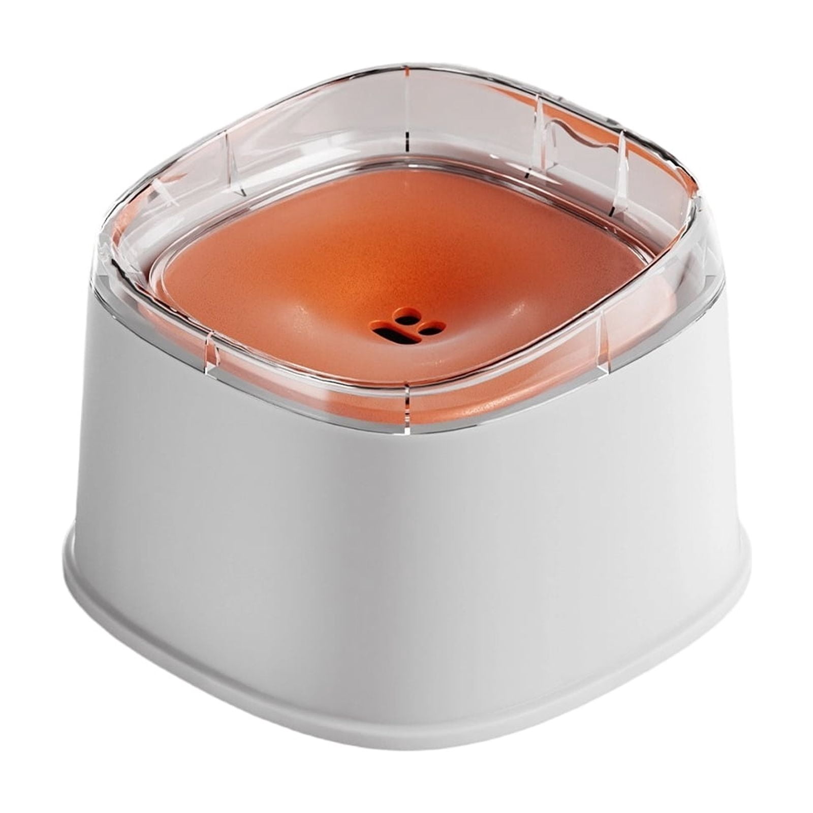 Dog Slow Feeder Bowl, Floating Water Bowl for Pets, Anti-Spill Anti-Wet Mouth Design, Suitable for Small Medium Dogs, White