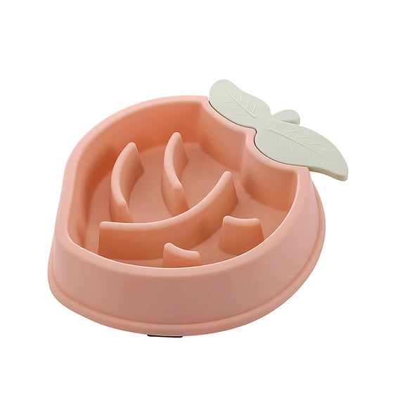 Dog Slow Feeder Bowl Non Puzzle Dish for Promotes Eating and Reduces Gulping While Providing Interactive Meal,22.6 cm,Pink