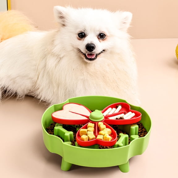 Dog Slow Feeder Bowl Raised Elevated Dish for Fast Eaters with Detachable Design, Food Grade Plastic, Non Slip Base for Better Digestion