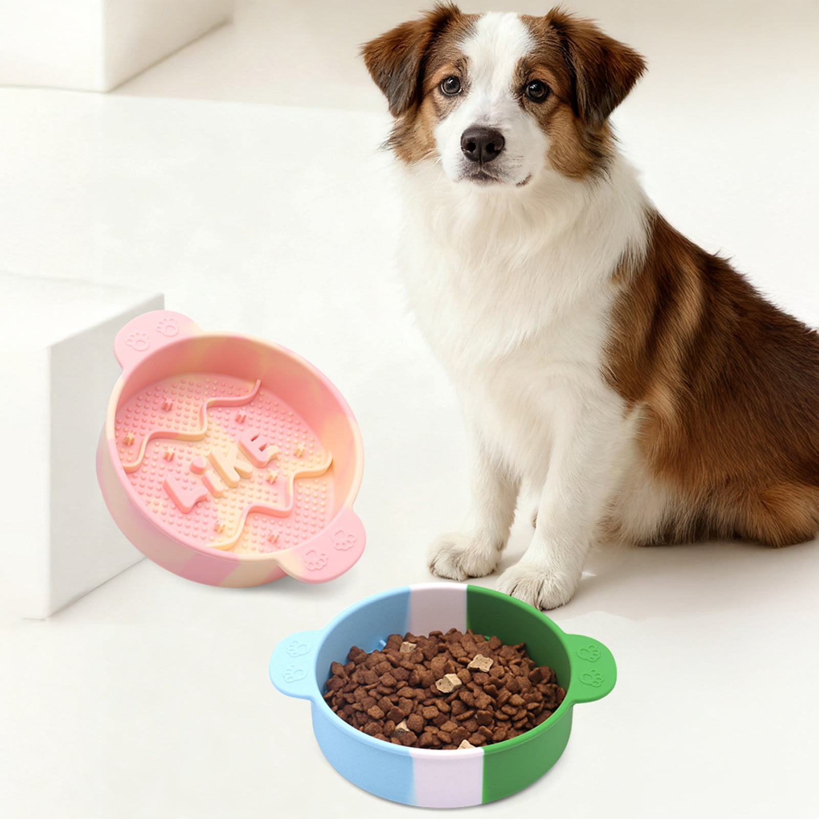 Dog Slow Feeder Bowl Slow Feeding Dog Food Dish Silicone Pet Food Bowl ...